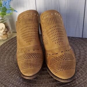 Maurices Brown Perforated Ankle Boots